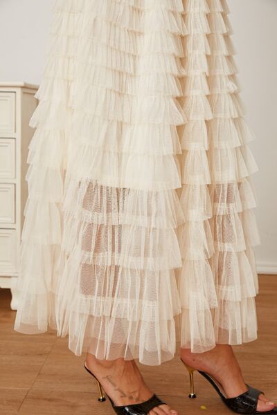 Ruched High Waist Tiered Skirt free shipping -Oh Em Gee Boutique