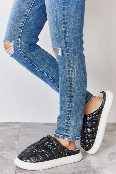 Melody Puffer Plush Slippers free shipping -Oh Em Gee Boutique