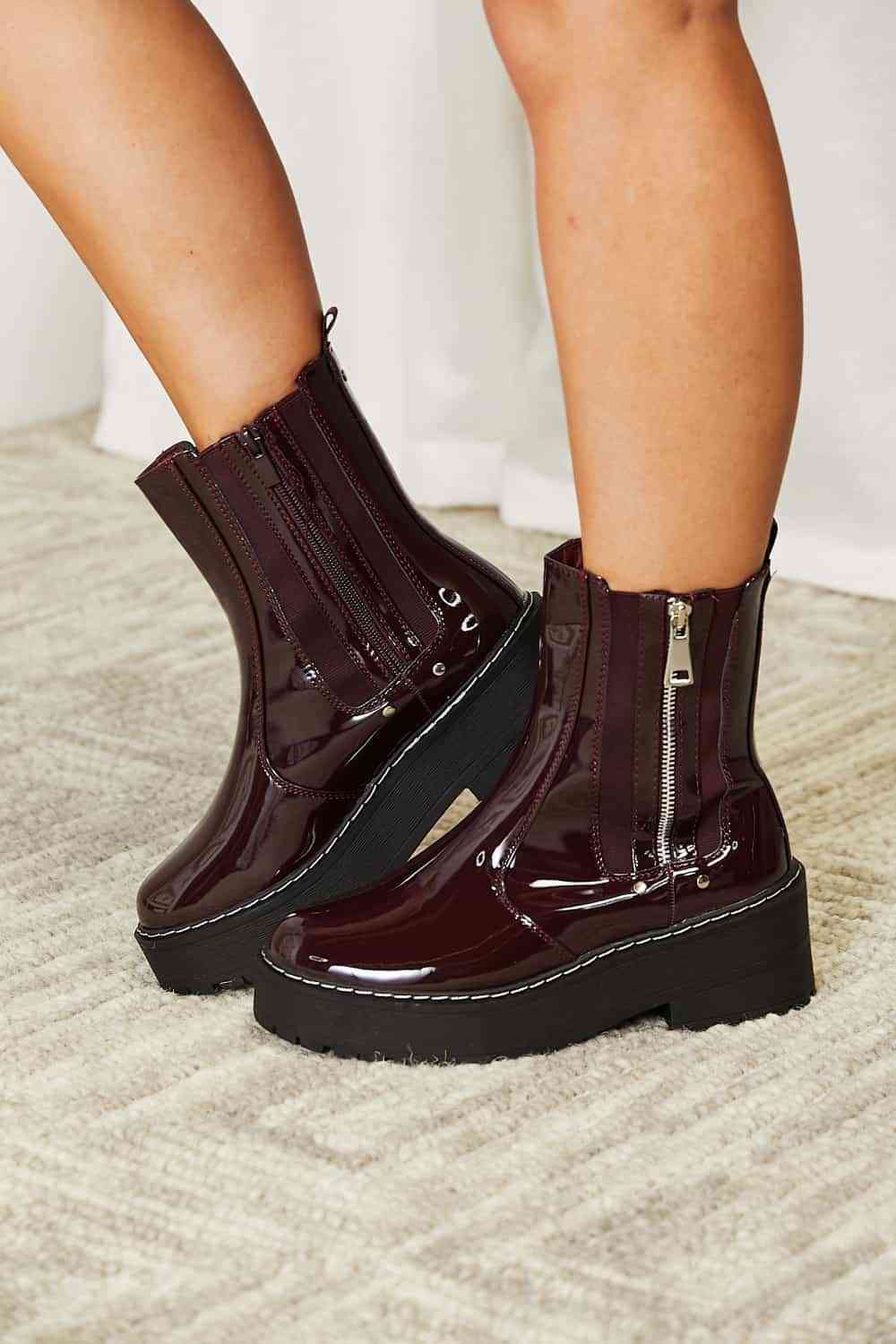 Forever Link Side Zip Platform Boots free shipping -Oh Em Gee Boutique