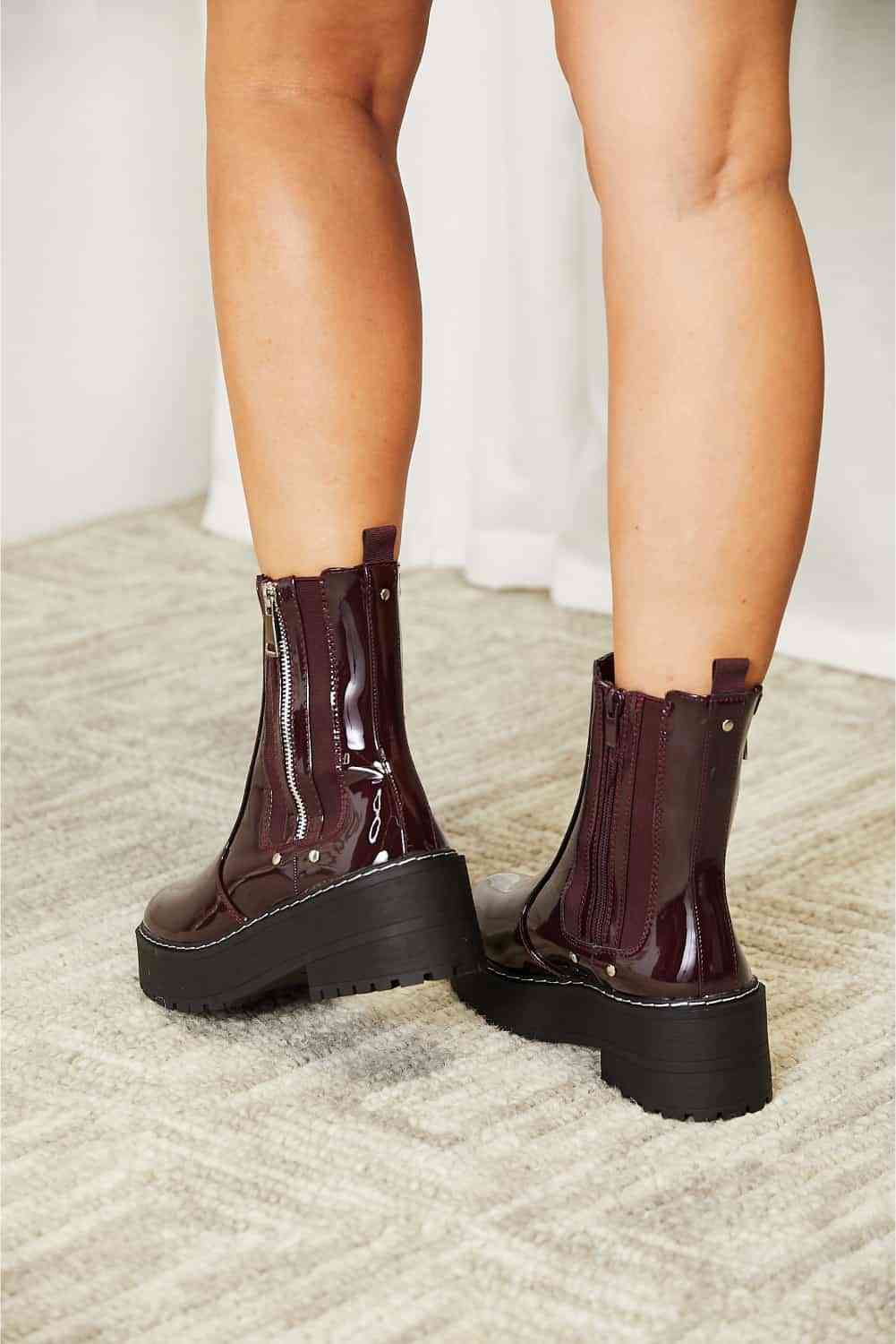 Forever Link Side Zip Platform Boots free shipping -Oh Em Gee Boutique