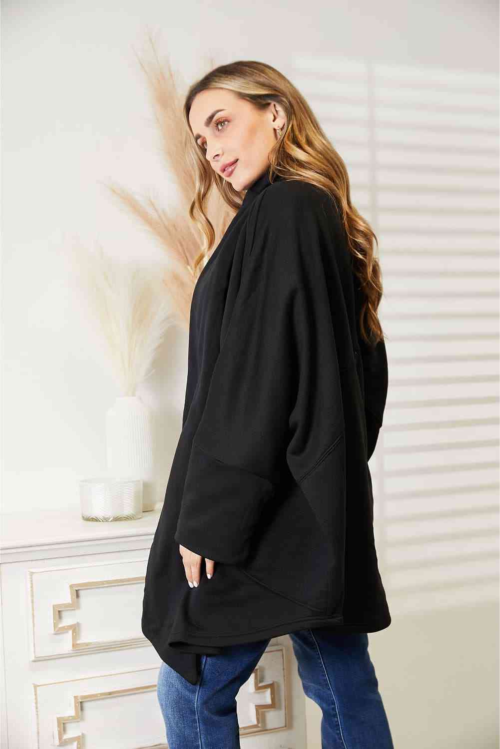 HEYSON Full Size Open Front Cardigan with Scarf Design free shipping -Oh Em Gee Boutique