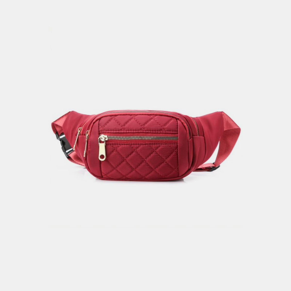 Zenana Quilted Multi Pocket Waist Belt Bag free shipping -Oh Em Gee Boutique