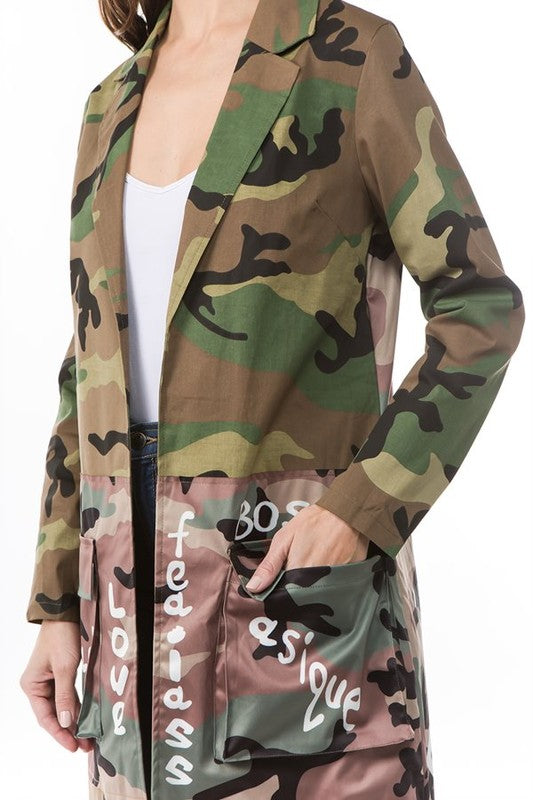 Graffiti Camouflage Jacket free shipping -Oh Em Gee Boutique