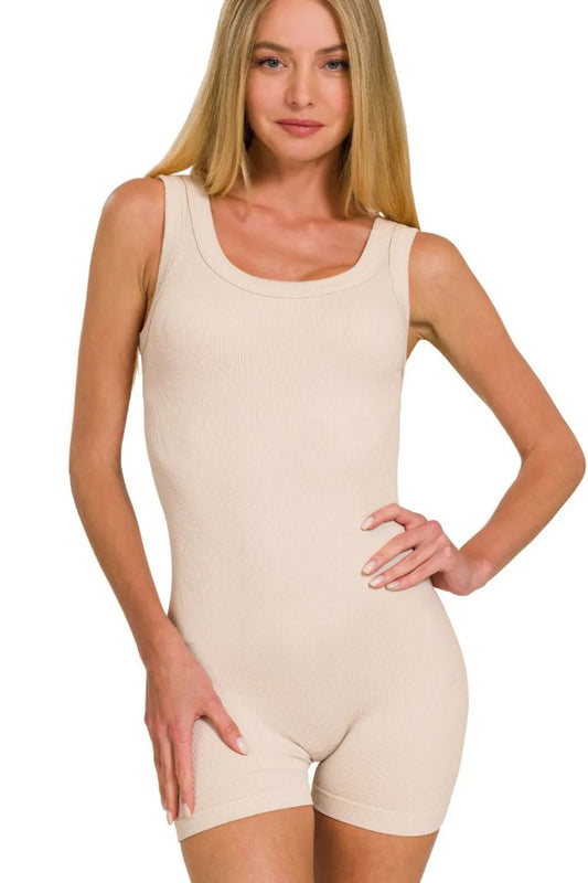 Zenana Ribbed Seamless Bodysuit free shipping -Oh Em Gee Boutique