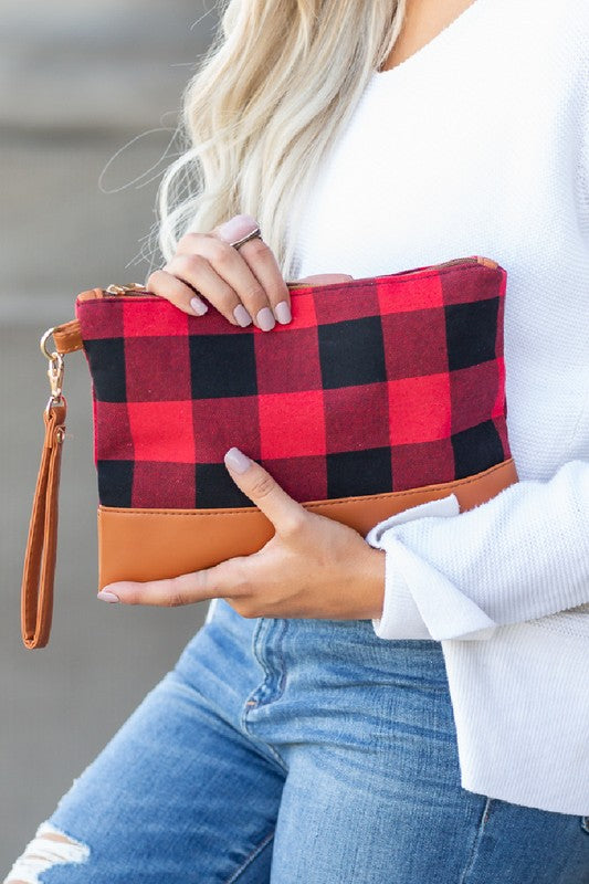 Buffalo Plaid Clutch free shipping -Oh Em Gee Boutique