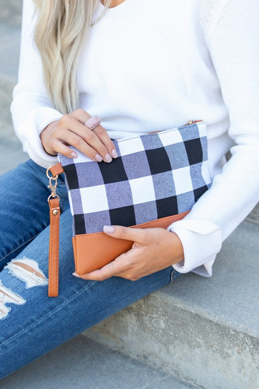 Buffalo Plaid Clutch free shipping -Oh Em Gee Boutique