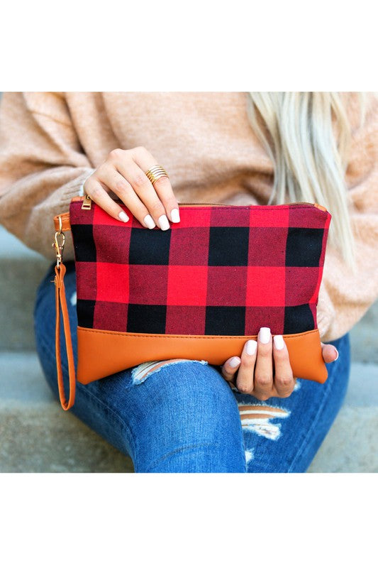 Buffalo Plaid Clutch free shipping -Oh Em Gee Boutique