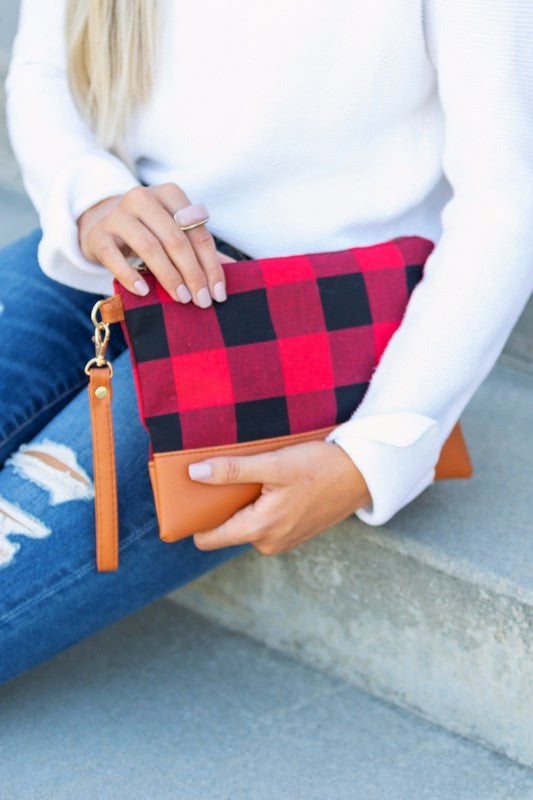 Buffalo Plaid Clutch free shipping -Oh Em Gee Boutique