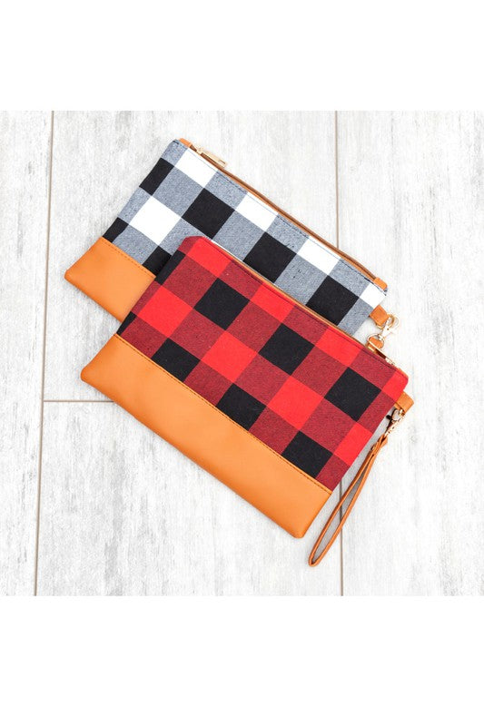 Buffalo Plaid Clutch free shipping -Oh Em Gee Boutique