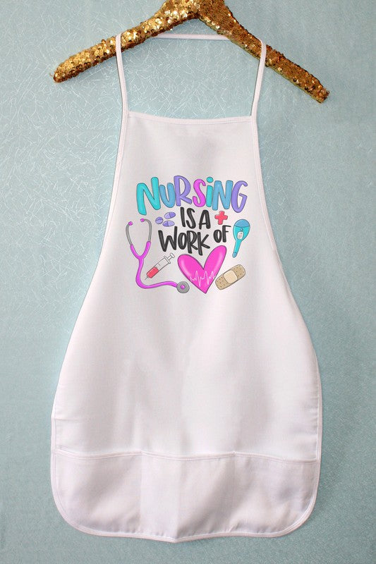 Nursing is a Work of Heart Kitchen Apron free shipping -Oh Em Gee Boutique