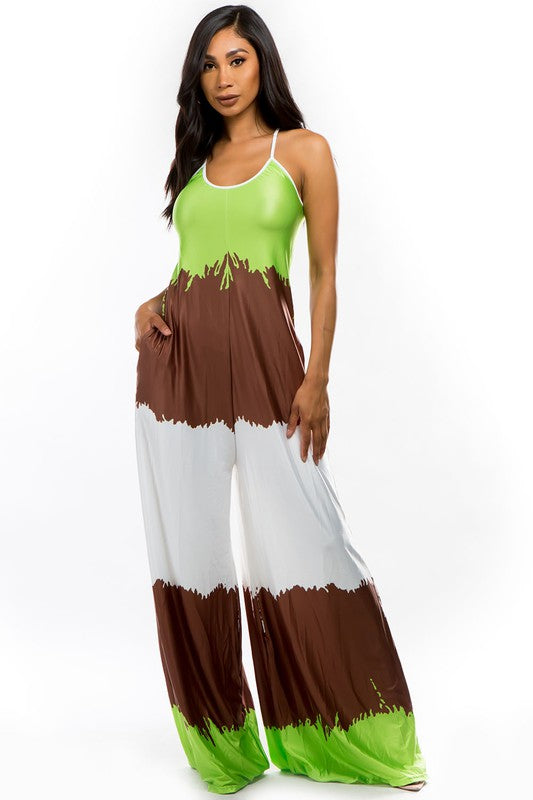 Sexy Multi Print Jumpsuit free shipping -Oh Em Gee Boutique