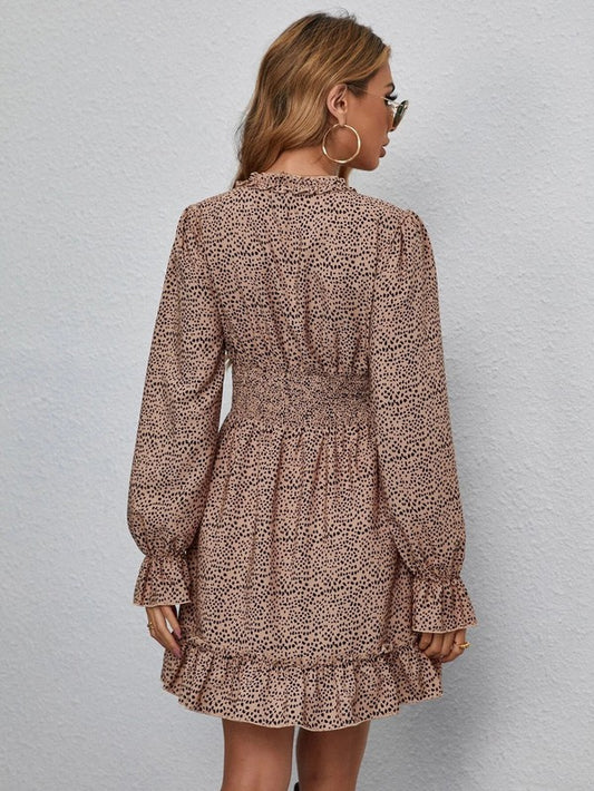 V-neck Ruffle Hem Dress free shipping -Oh Em Gee Boutique