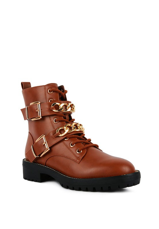 Billy Atta Girl Metal Chain Detail Bike Boot free shipping -Oh Em Gee Boutique