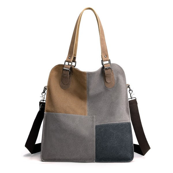 Colorblock Messenger Tote Bag free shipping -Oh Em Gee Boutique