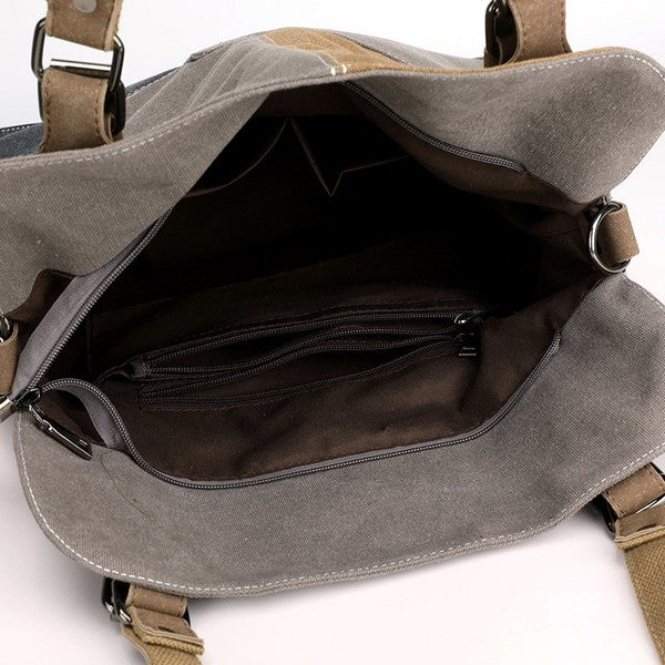 Colorblock Messenger Tote Bag free shipping -Oh Em Gee Boutique