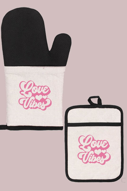 Valentine's Day Love Vibes Oven Mitt Glove free shipping -Oh Em Gee Boutique