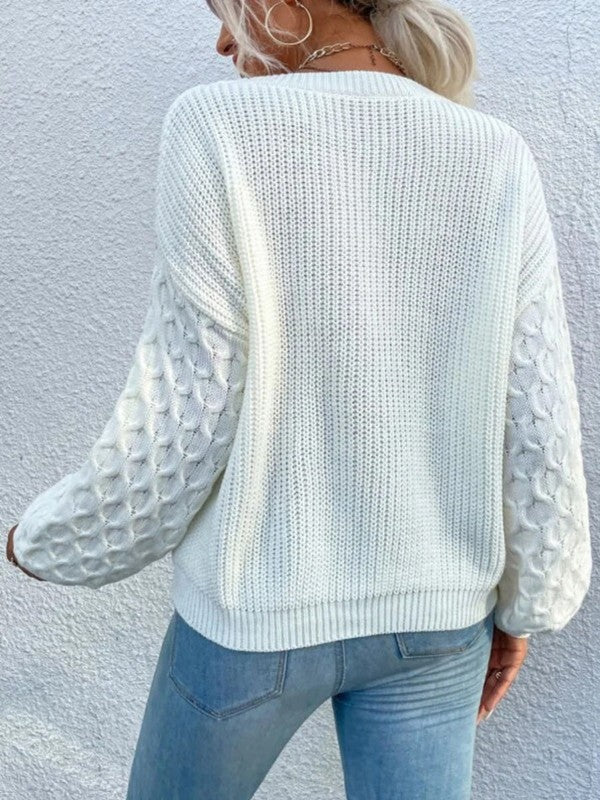 Heart Knit Sweater free shipping -Oh Em Gee Boutique