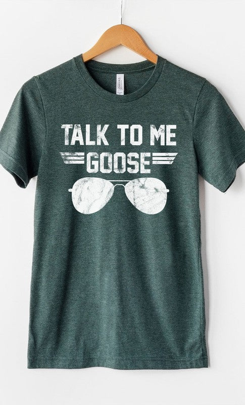 Talk to Me Goose White Ink Graphic Tee PLUS free shipping -Oh Em Gee Boutique