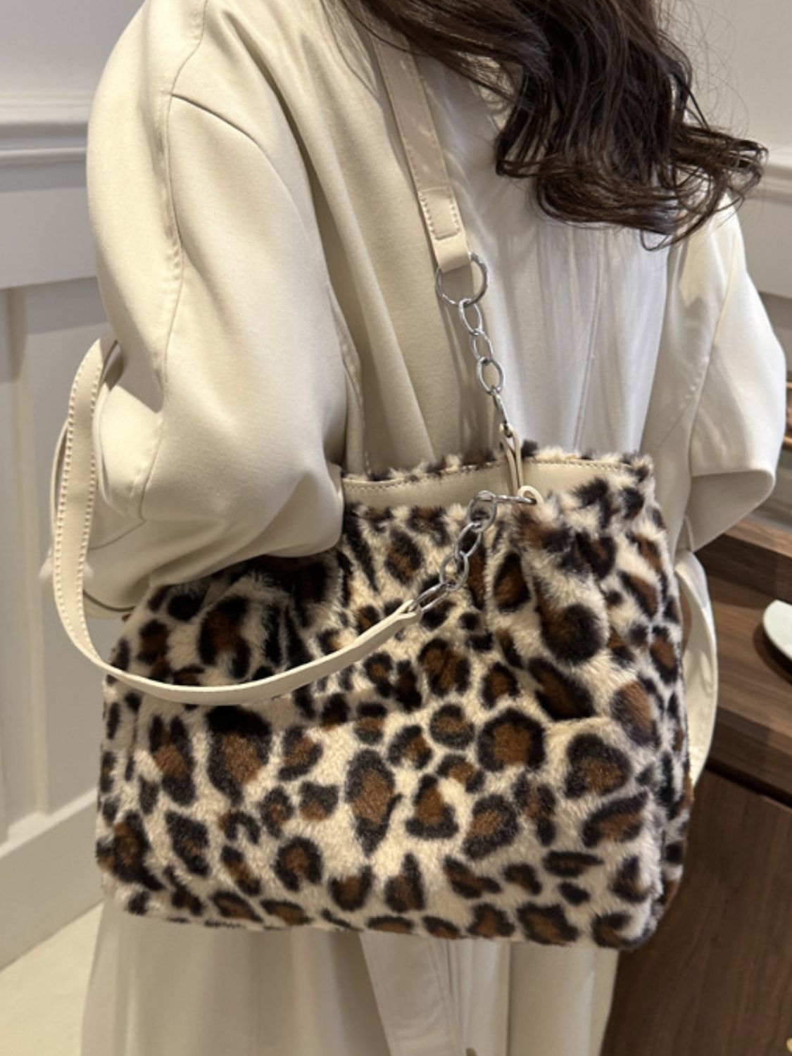 Faux Fur Leopard Shoulder Bag free shipping -Oh Em Gee Boutique