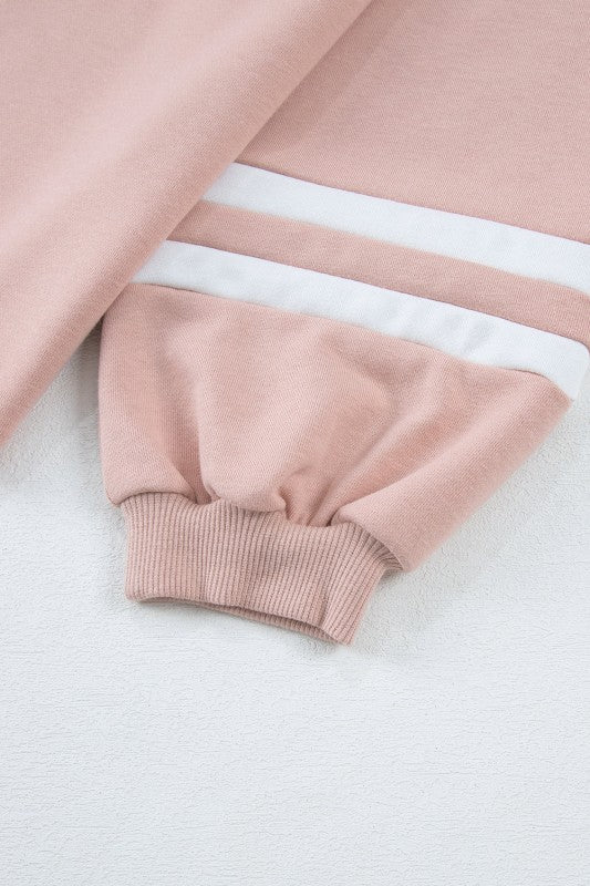 Varsity Stripe Patchwork Pullover and Pant Set free shipping -Oh Em Gee Boutique