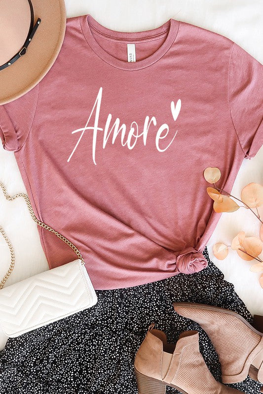 Valentine's Day Amore Tiny Heart Tee free shipping -Oh Em Gee Boutique