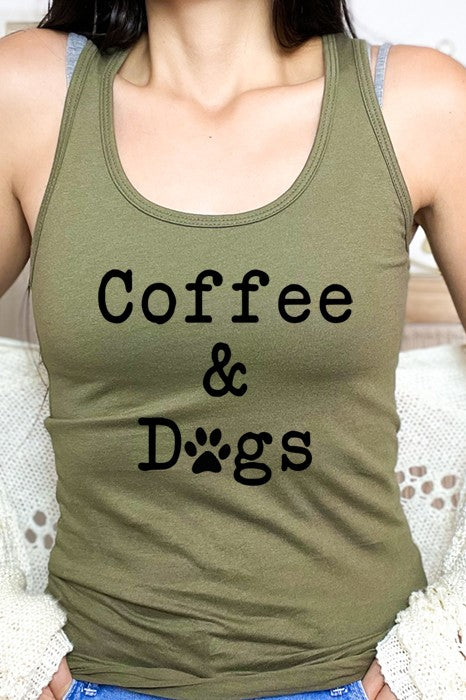 Coffee & Dogs Tank Tee free shipping -Oh Em Gee Boutique