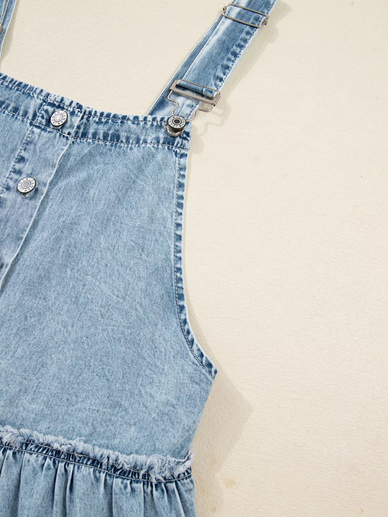 Tiered Flowy Overall Denim Dress free shipping -Oh Em Gee Boutique