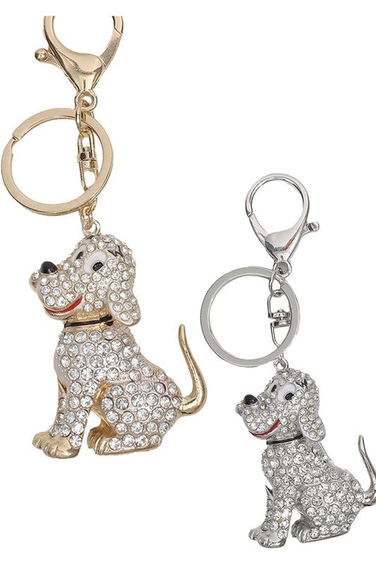 Sparkling Puppy Keychain free shipping -Oh Em Gee Boutique