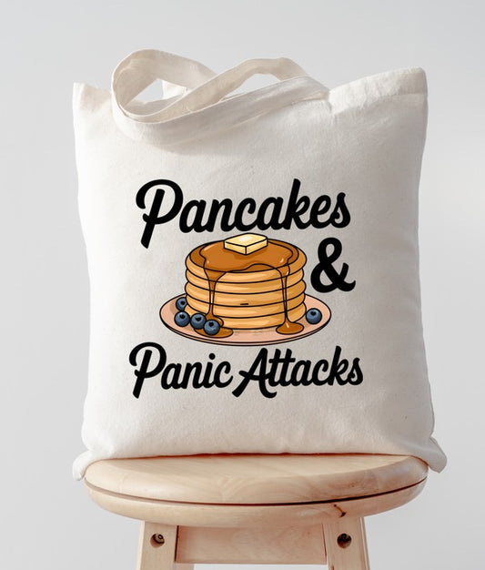 Pancakes and Panic Attacks Canvas Tote free shipping -Oh Em Gee Boutique