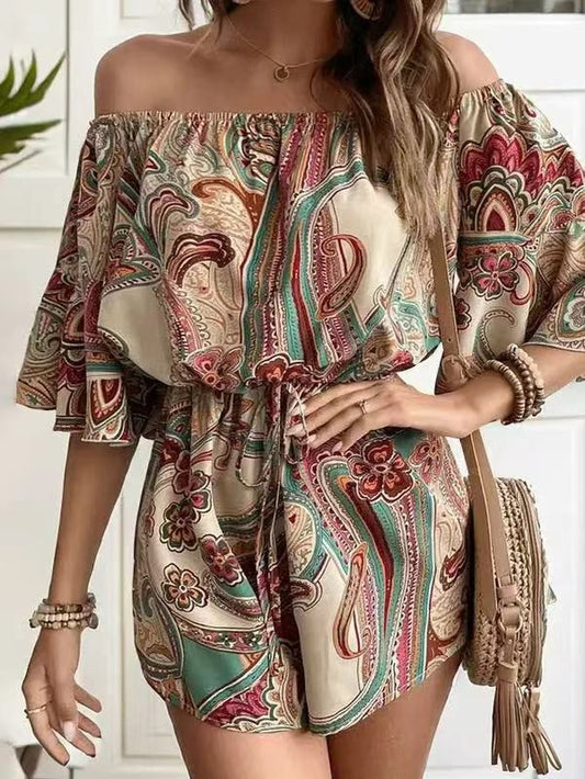 Off the Shoulder Romper free shipping -Oh Em Gee Boutique