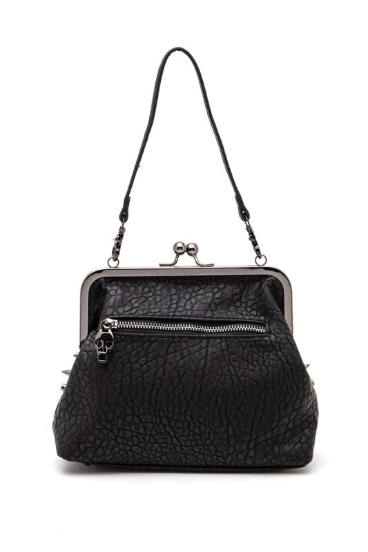 Skull Studded Convertible Shoulder Bag free shipping -Oh Em Gee Boutique