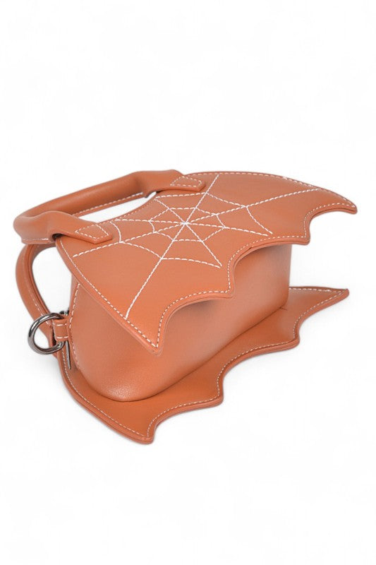 Halloween Spiderweb Stitching Bat Swing Bag free shipping -Oh Em Gee Boutique