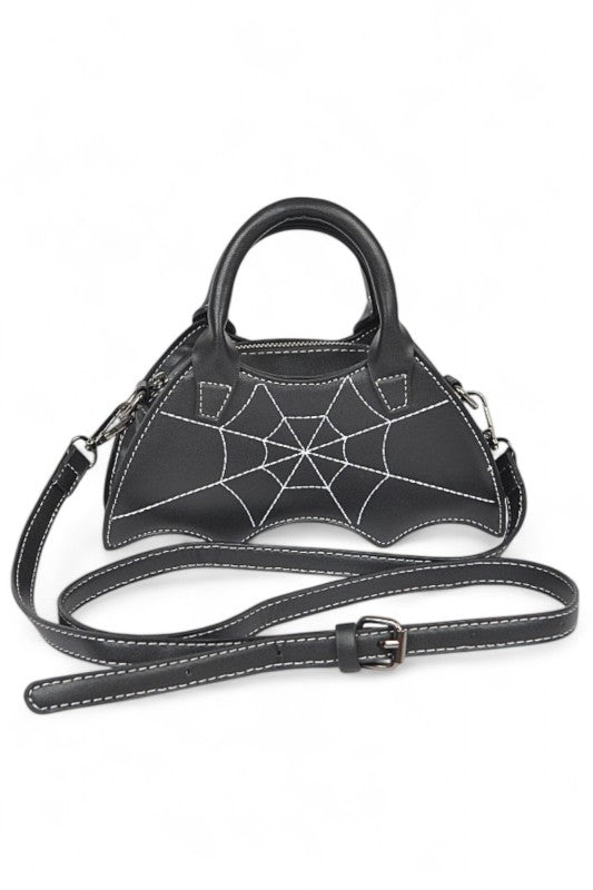 Halloween Spiderweb Stitching Bat Swing Bag free shipping -Oh Em Gee Boutique