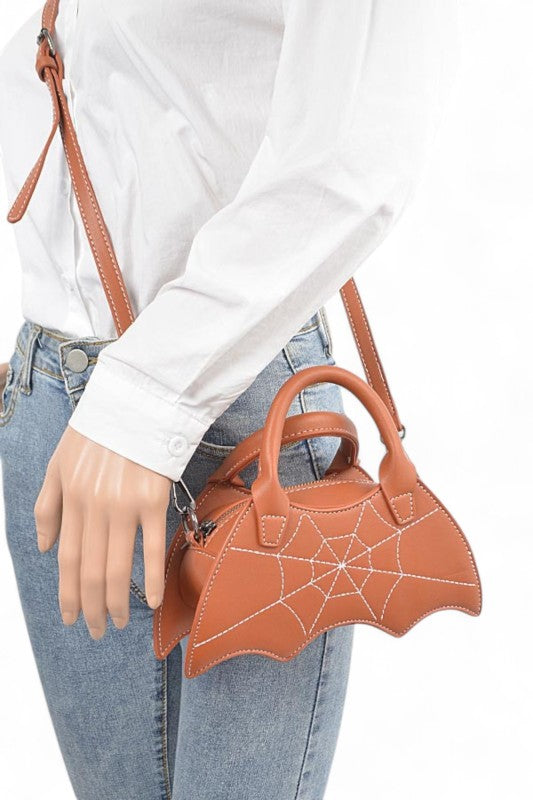 Halloween Spiderweb Stitching Bat Swing Bag free shipping -Oh Em Gee Boutique