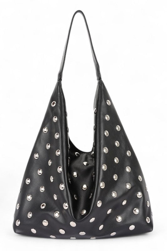 Shiny Studs Oversize Hobo Bag free shipping -Oh Em Gee Boutique