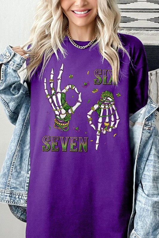 Skeleton Mardi Gras Graphic Heavy Cotton Tee free shipping -Oh Em Gee Boutique