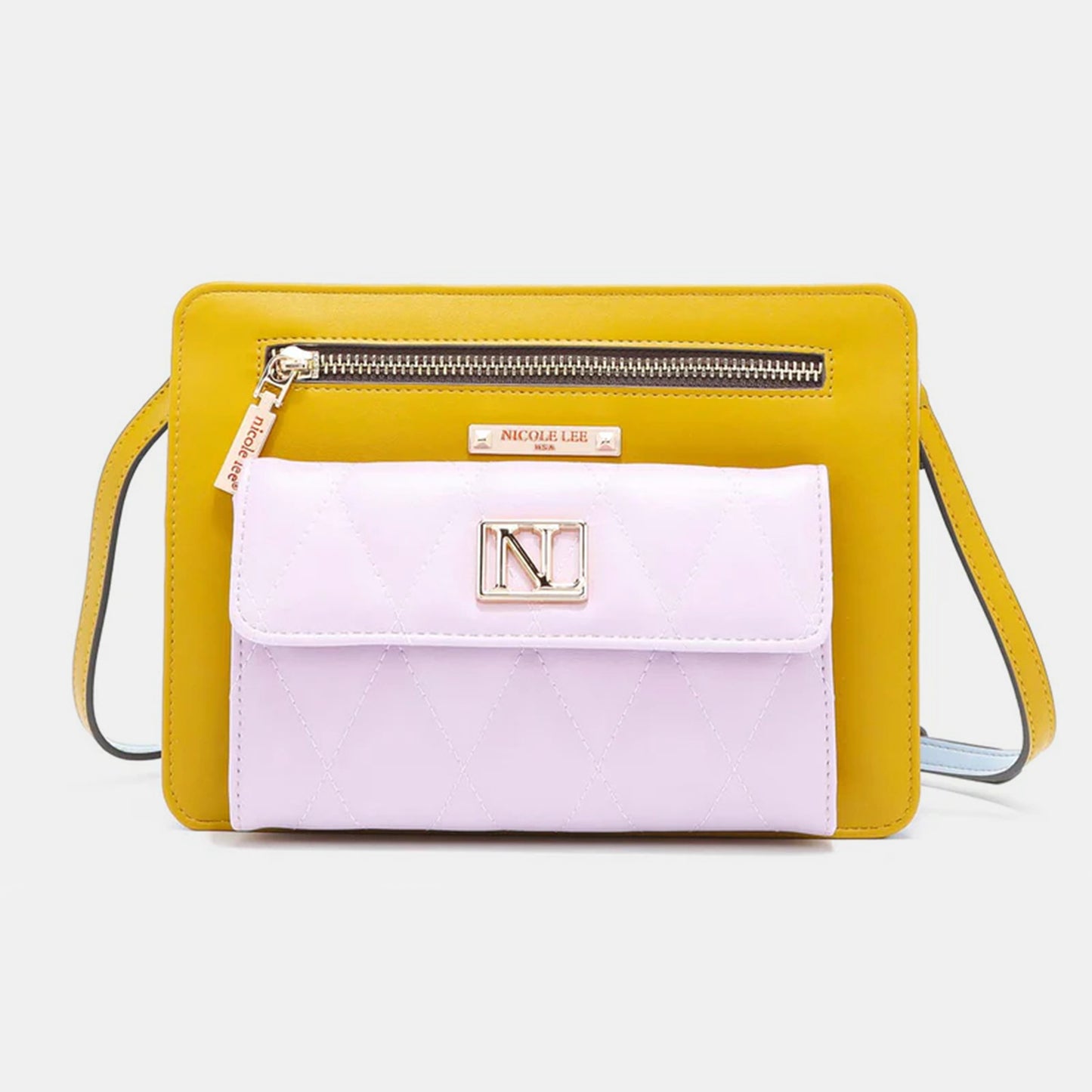 Nicole Lee USA Color Block Crossbody Bag free shipping -Oh Em Gee Boutique