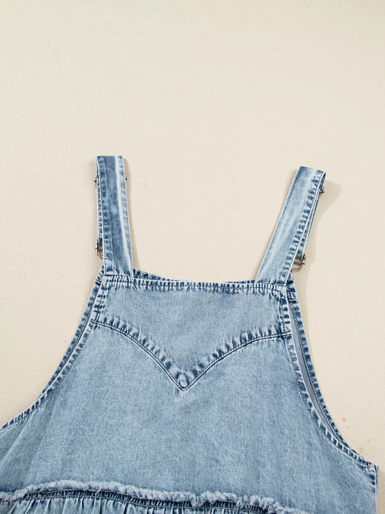 Tiered Flowy Overall Denim Dress free shipping -Oh Em Gee Boutique