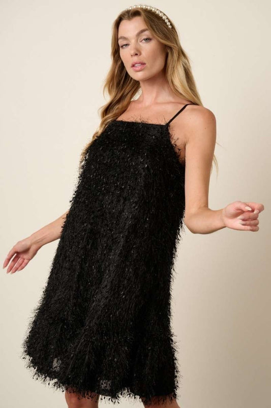 Mittoshop Feather Ruffle Hem Mini Cami Dress free shipping -Oh Em Gee Boutique