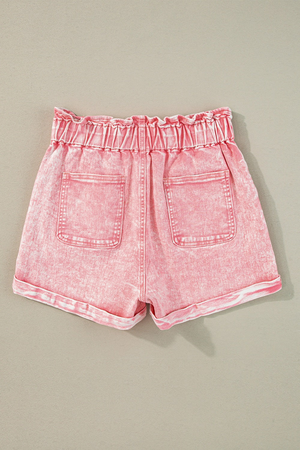 Paperbag Waist Denim Shorts free shipping -Oh Em Gee Boutique