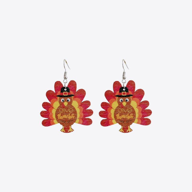 Thanksgiving Turkey Drop Earrings free shipping -Oh Em Gee Boutique