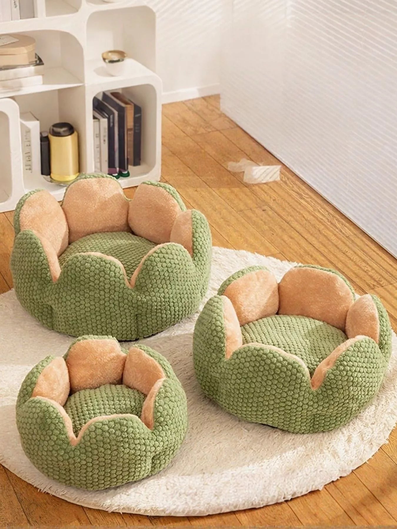 Flower Petal Plush Cozy Pet Nests, Cat/Dog free shipping -Oh Em Gee Boutique