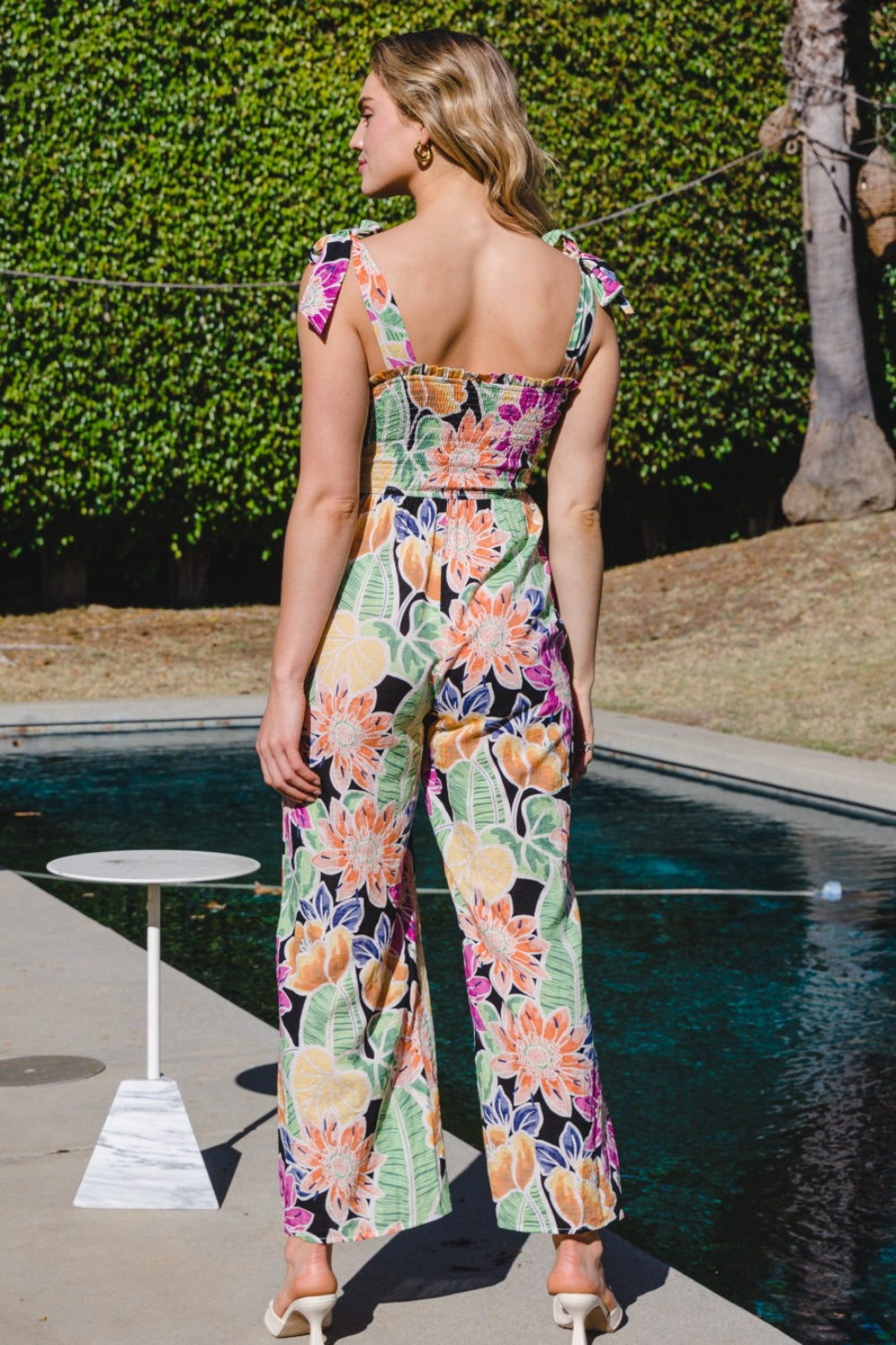 ODDI Full Size Floral Sleeveless Wide Leg Jumpsuit free shipping -Oh Em Gee Boutique