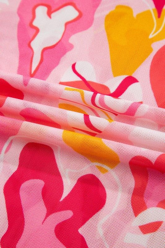 Valentine Heart Mesh Long Sleeve Top free shipping -Oh Em Gee Boutique