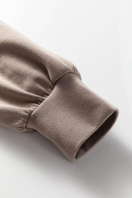 Solid Quarter-Zip Top and Drawstring Pants Set free shipping -Oh Em Gee Boutique