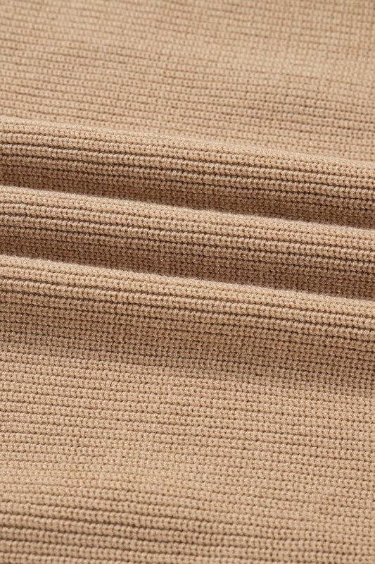 Pearl Embellished Keyhole Ribbed Sweater Dress free shipping -Oh Em Gee Boutique