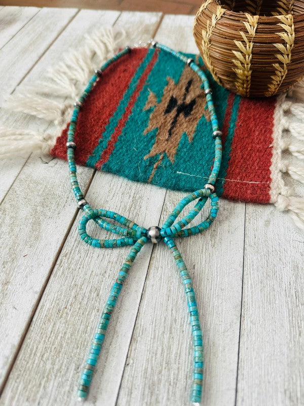 Handcrafted Sterling Silver & Turquoise Pearl Bead Necklace free shipping -Oh Em Gee Boutique