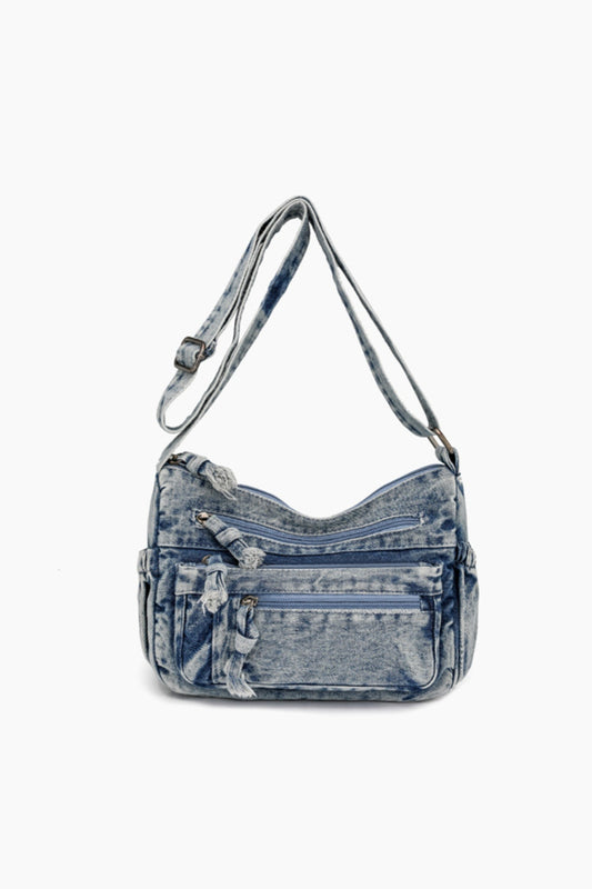 Adjustable Strap Denim Crossbody Bag free shipping -Oh Em Gee Boutique