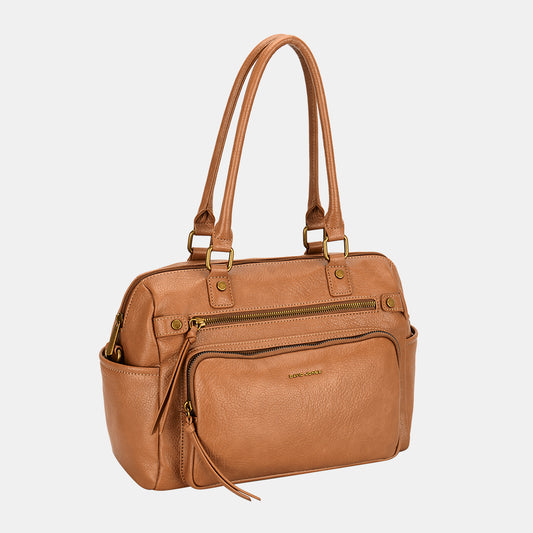 David Jones Zipper PU Leather Handbag free shipping -Oh Em Gee Boutique