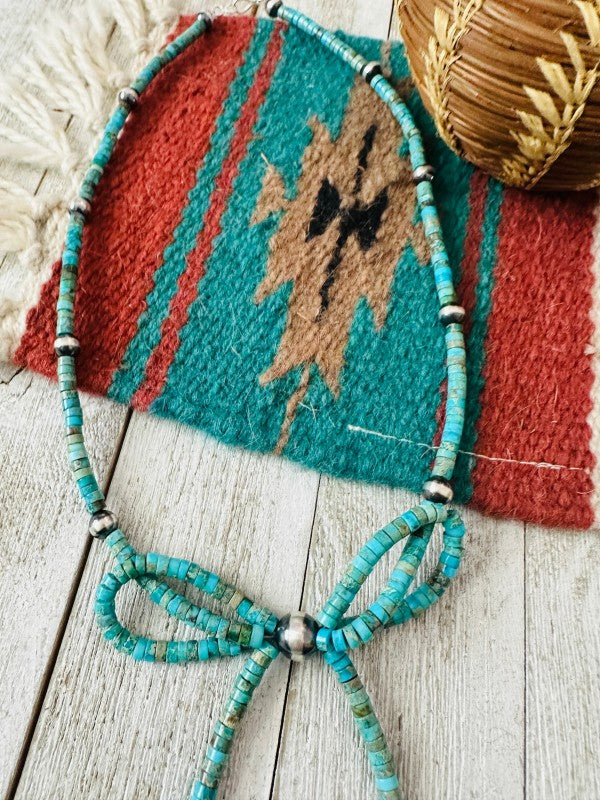 Handcrafted Sterling Silver & Turquoise Pearl Bead Necklace free shipping -Oh Em Gee Boutique